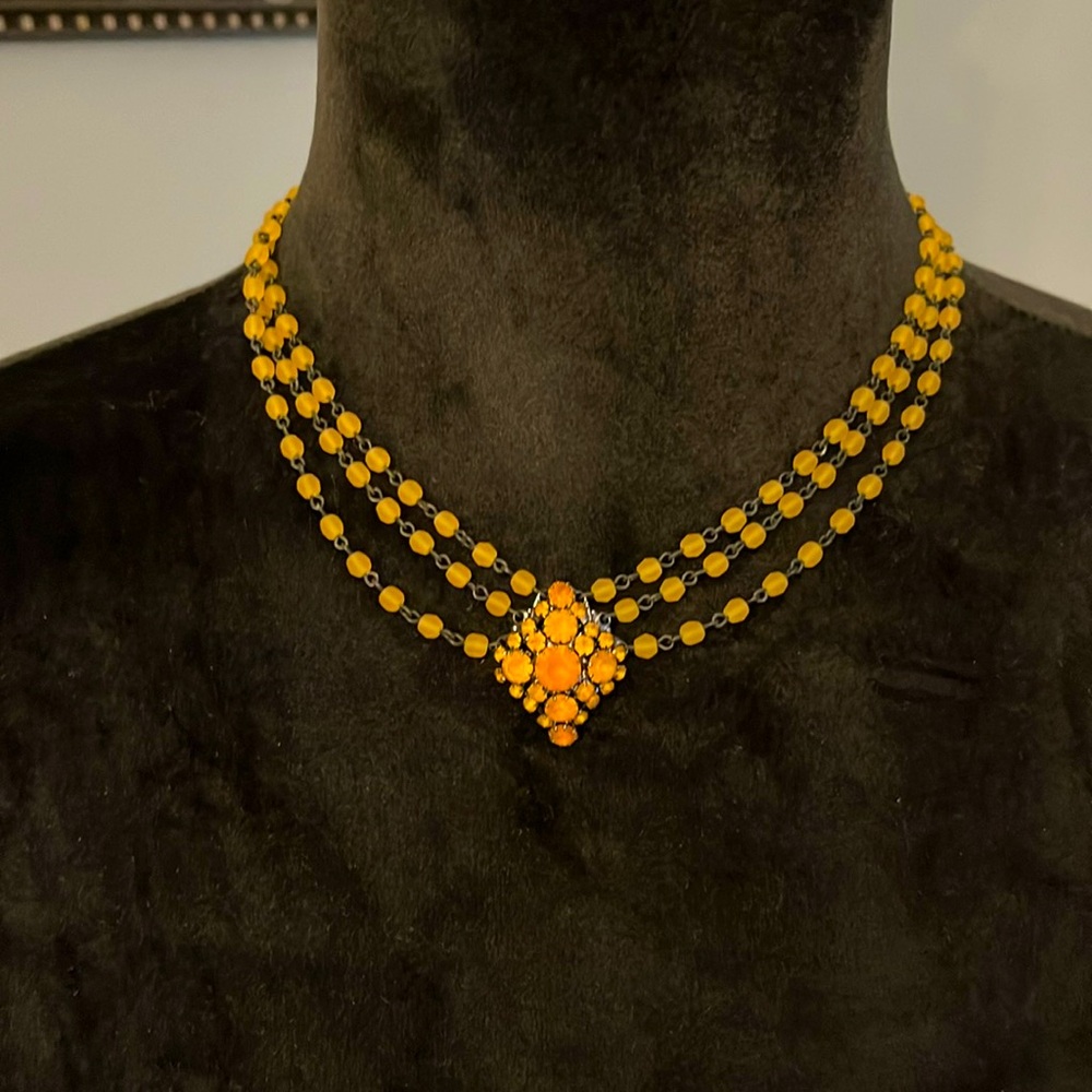 Vintage Czech Glass multi-strand choker